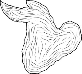 Crispy chicken breast hand drawn ink sketch vector