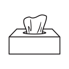 Facial tissue box vector icon a household product for personal hygiene used for cold flu or allergy symptom relief and general cleaning
