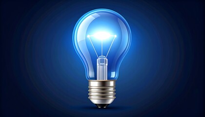 Illuminated blue light bulb