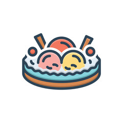 Color illustration icon for dessert