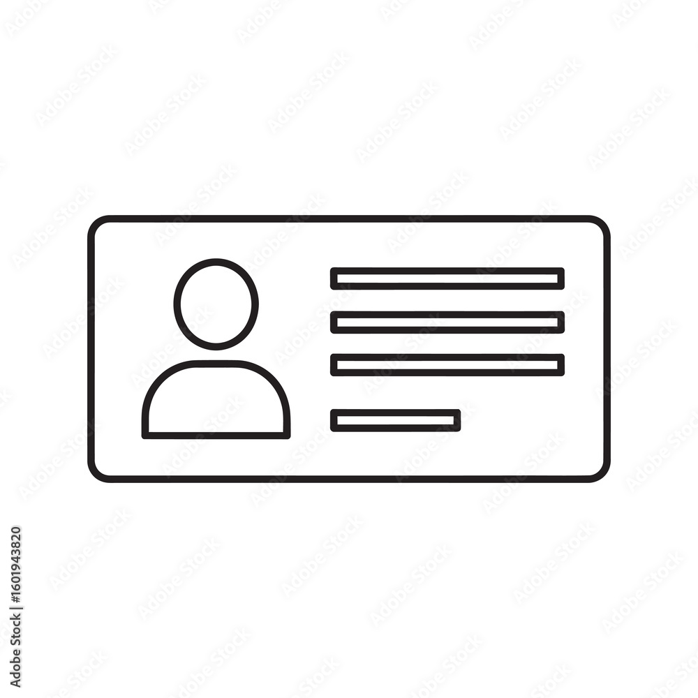 Poster id card vector icon for personal identification a document for identity verification access pass or 
