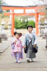 七五三の兄妹