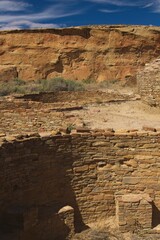 Two large Kivas at Chaco Canyon Pueblo, New Mexico.