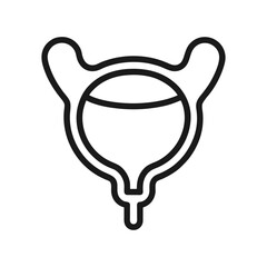 Bladder outline icon isolated on white background