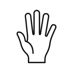 Human hand outline icon isolated on white background