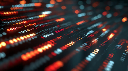 Fototapeta premium Abstract digital data streams in vibrant colors, showcasing the dynamic flow of information in a tech-driven environment.