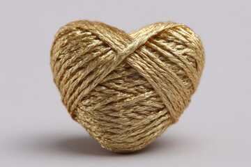 Obraz premium One roll of golden thread rope s end Shape it into a heart