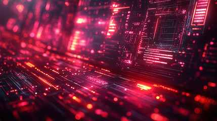 Fototapeta premium Holographic screen interface showing machine learning graphs