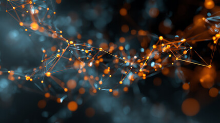 Abstract representation of data connections in a digital landscape with glowing nodes and vibrant colors.