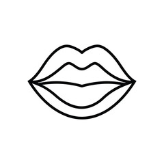 Lip outline icon isolated on white background