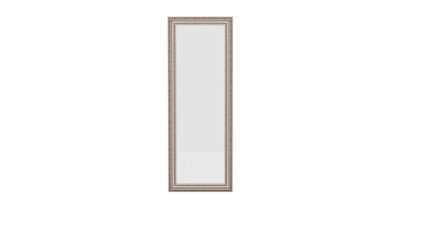 3D Render a mirror with a white frame on a white wall