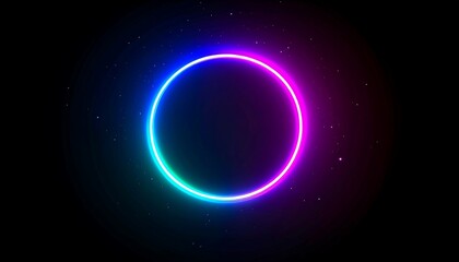 Neon circle on dark background