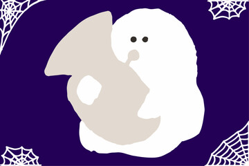 ユーフォニアム吹きのオバケのイラスト