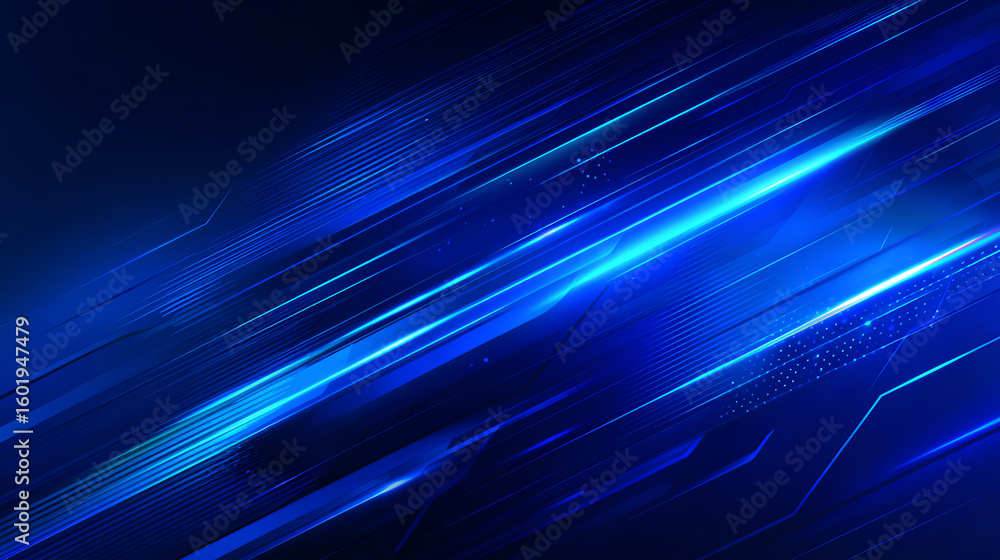 Poster dynamic blue abstract background with striking lines and glowing elements, perfect for digital theme