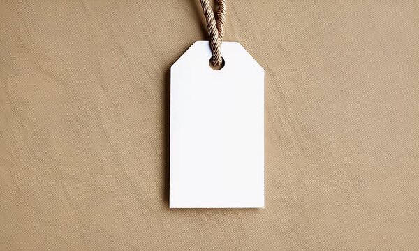 Blank tag rotating on neutral background