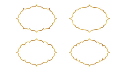 Elegant gold frames on white background perfect for invitations and graphic design