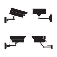 CCTV camera icon set vector design