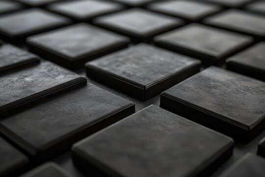 Close-up view of many square blocks arranged in a grid pattern.