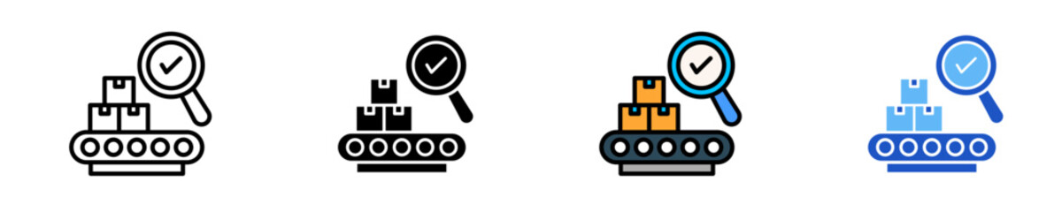Quality Control Check  Icon Set Multiple Style Collection
