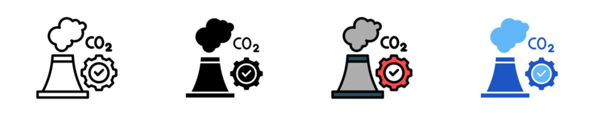 Smoke Emission Control  Icon Set Multiple Style Collection