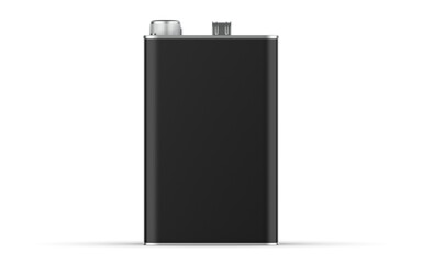 Black tin can with cap and handle for branding and mockup, 3d illustration.