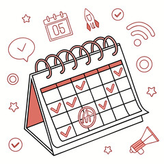 Simple Colorful and Organized Calendar with Checkmarks