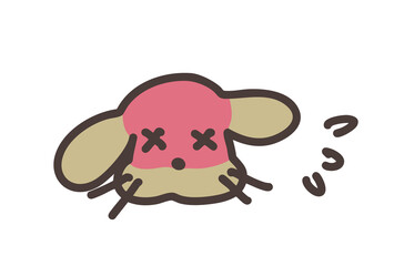 暑さで体調不良になっている犬のイラスト