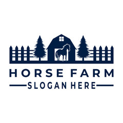 Horse farm logo icon vector. Horse Farm business logo design template