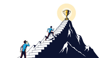 The challenging journey towards success requires perseverance and strategic planning reaching the summit for ultimate triumph