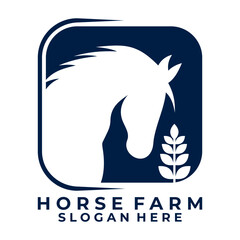 Horse Farm modern logo design vector. Head Horse logo icon