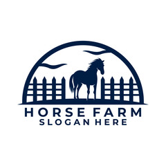 Elegant house farm logo design vector template