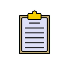 Clipboard Color Lineal Icon. Clipboard Document Symbol. Easy Editable Stroke