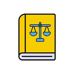 Scale of Justice Color Lineal Icon. Scale of Justice Symbol. Easy Editable Color and Stroke