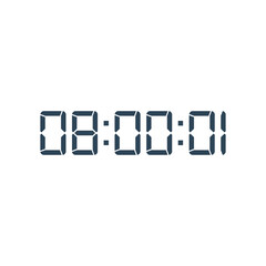 LED digital clock number for counter or calculator mockup design
