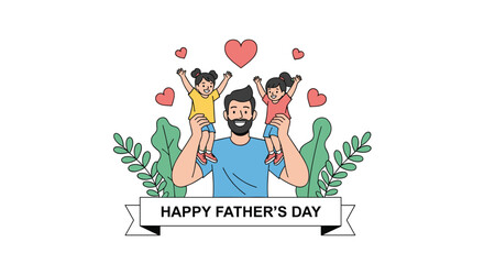Fototapeta premium Celebrating fathers and their unconditional love for their children on this special occasion of fathers day