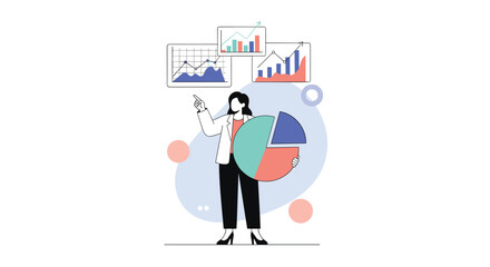 Fototapeta premium Analyzing financial growth trends and presenting data insights through visualizations