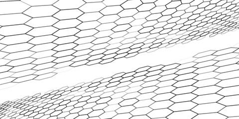 Abstract design featuring a continuous hexagonal pattern. suit for banner, web, brochure, presentation