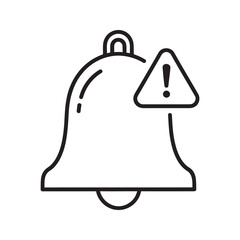 Obraz premium Alert notification bell with a warning sign for a danger alarm representing an important message for an urgent event or potential risk
