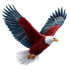 Obraz premium Majestic eagle in flight natural habitat wildlife photography open sky aerial view nature's beauty