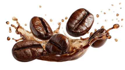 Coffee bean splash isolated

