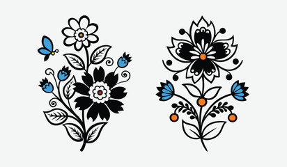 Elaborate ukrainian petrykivka floral banner design for advertisements