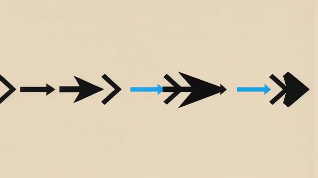 Abstract illustration of directional arrows in contrasting colors, symbolizing movement and progress