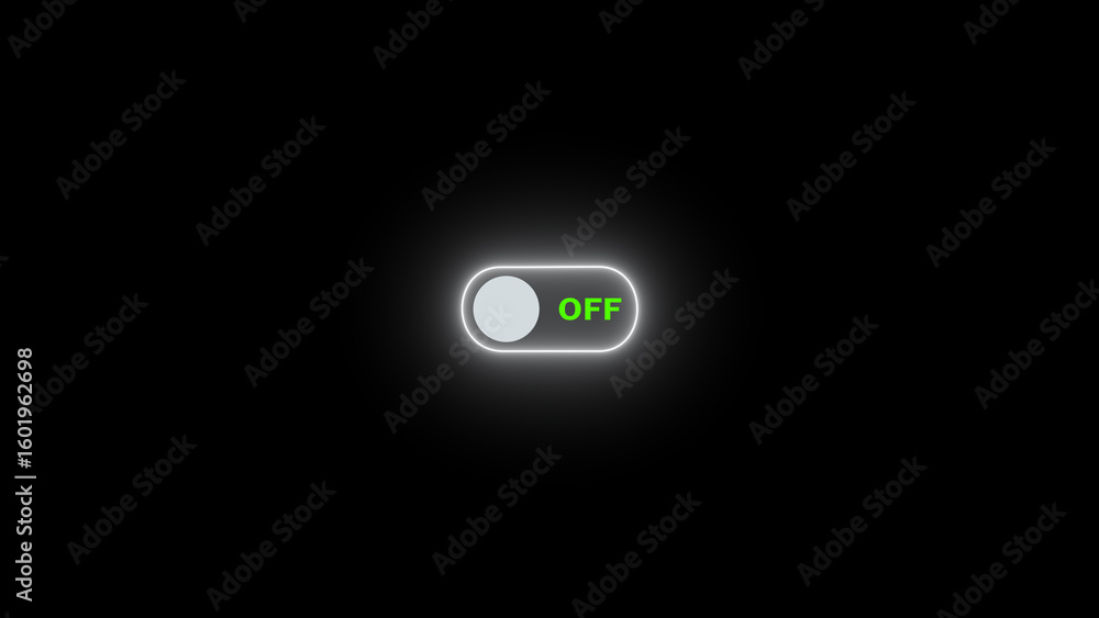 Poster on off power button. switch on switch off icon. press start button sign isolated black background.
