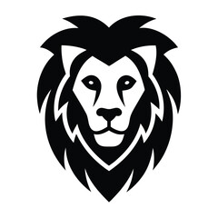 face only lion logo with minimal lines and bold ey.eps