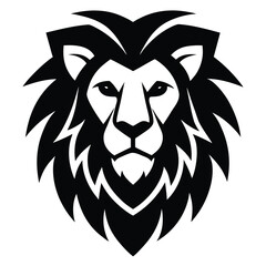 front facing lion logo with bold eyes and mane lin.eps