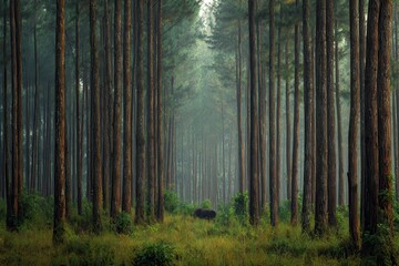 Fototapeta premium Pine woods in Madiun East Java Indonesia