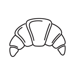 Obraz premium French croissant pastry from a bakery representing a delicious food for breakfast or a sweet snack made with fresh butter and dough