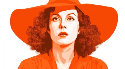 Portrait of a woman in an orange hat