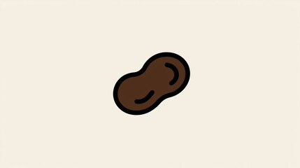 Obraz premium Minimalist Peanut Icon, Simple Food - Themed Design