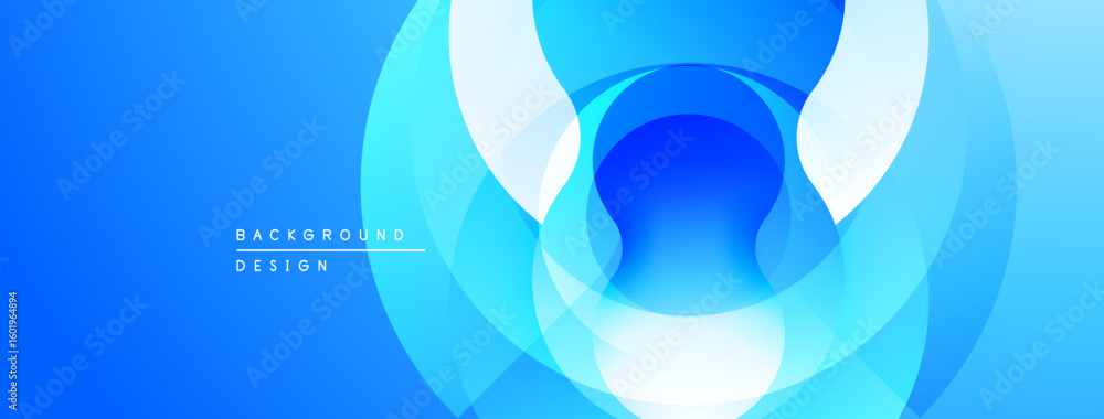 Aufkleber abstract blue design features layered circles, creating dynamic visual effect. smooth gradients sugg